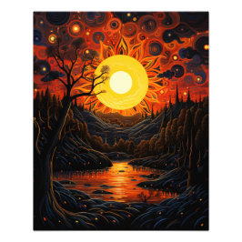 2つの太陽が日没に フォトプリント           