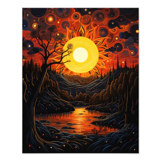 2つの太陽が日没に フォトプリント            (正面)