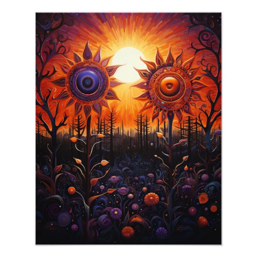 2つの太陽が日没に フォトプリント            (正面)