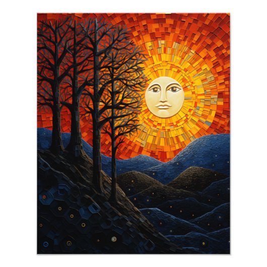 2つの太陽が日没に フォトプリント            (正面)