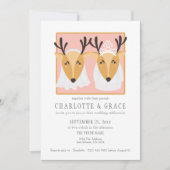 2つの女性ディアブリデスゲイレズ結婚ビアン 招待状 (正面)