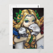 「2つの妖精フェレット」はがき ポストカード (正面/裏面)