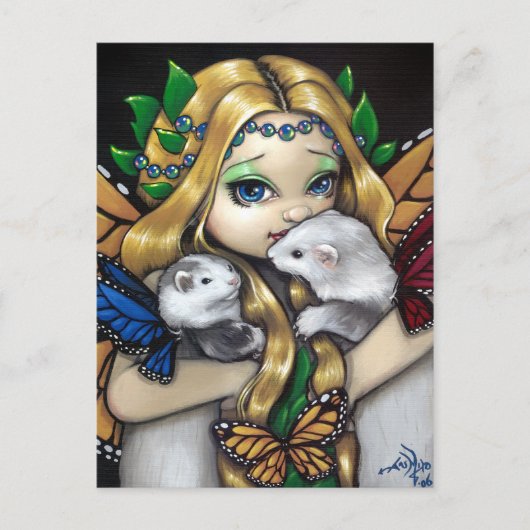 「2つの妖精フェレット」はがき ポストカード (正面)