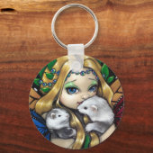 「2つの妖精フェレット」キーチェーン キーホルダー (正面)