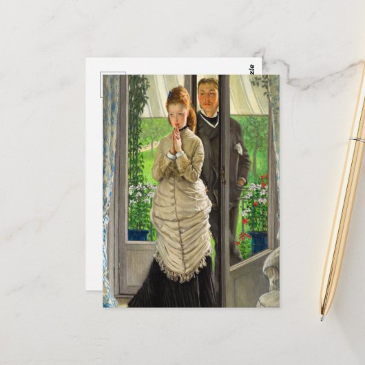 2つの姿がドアで、J. Tissotによる提案 ポストカード (正面/裏面インサイチュ)
