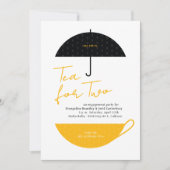 2つの婚約ティーモダンパーティの招待状用の茶 招待状 (正面)