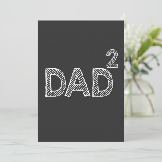 2つの子供のおもしろいパパのパパ2父の日のカード 招待状 (スタンド正面)