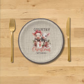 2つの子豚を持つ国のクリスマスの願い ペーパープレート