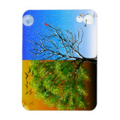 2つの季節、1つの木 マグネット (縦)