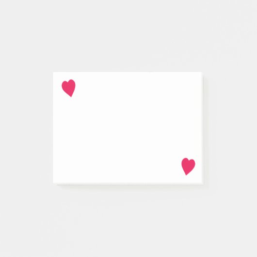 2つの学習赤いハート、Itノートの投稿 ポストイット (正面)