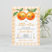 2つの小さなかわいこちゃんが途中にある招待状オレンジ 招待状 (スタンド正面)