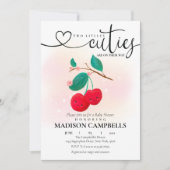 2つの小さなかわいこちゃんが途中のさくらんぼ招待状 招待状 (正面)