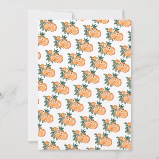 2つの小さなかわいこちゃんオレンジツインズベビーシャワー 招待状 (裏面)