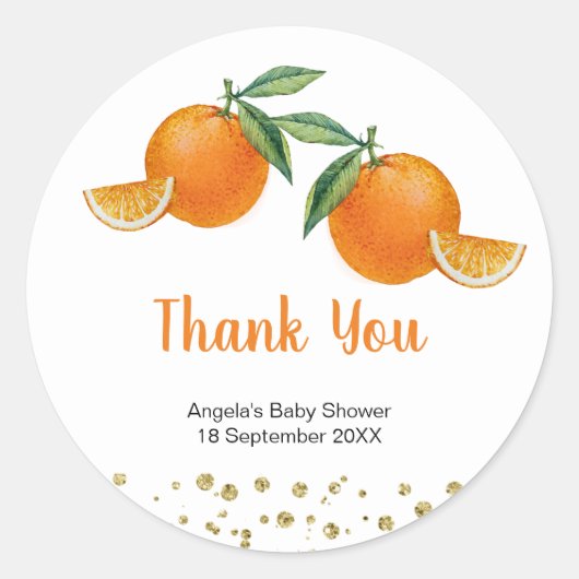 2つの小さなかわいこちゃんツインサンキューステッカー ラウンドシール (正面)