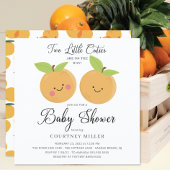 2つの小さなかわいこちゃんツインズベビーシャワー招待状 招待状