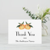 2つの小さなかわいこちゃんツインベイビーシャワーありがとう サンキューカード (スタンド正面)