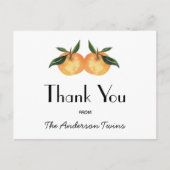 2つの小さなかわいこちゃんツインベイビーシャワーありがとう ポストカード (正面)