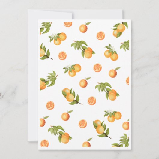 2つの小さなかわいこちゃんツインベビーシャワーオレンジ 招待状 (裏面)