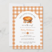 2つの小さなかわいこちゃんパイ秋パンプキンベイビーシャワー 招待状 (正面)