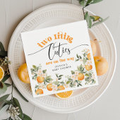 2つの小さなかわいこちゃん双子の赤ちゃんシャワーオレンジ スタンダードカクテルナプキン