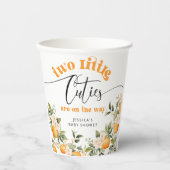 2つの小さなかわいこちゃん双子の赤ちゃんシャワー 紙コップ (正面)