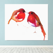 2つの小さなインクバード2014 キャンバスプリント (インサイチュ (ウッドフロア))