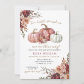 2つの小さなカボチャが彼らの道にある – 双子のベビー 招待状 (正面)