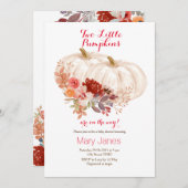 2つの小さなカボチャのツインホワイト 招待状 (正面/裏面)