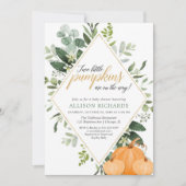 2つの小さなカボチャの秋双子ベビーシャワー 招待状 (正面)