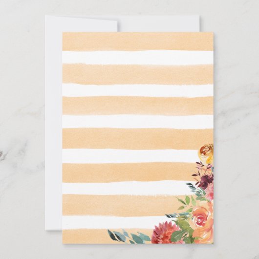 2つの小さなカボチャ秋ツインガールベビーシャワー 招待状 (裏面)