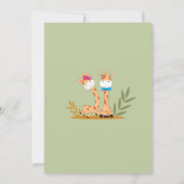 2つの小さなキリン水の色キリン赤ちゃんシャワー 招待状 (裏面)