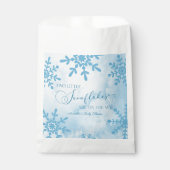 2つの小さなスノーフレーク冬の双子ベビーシャワー フェイバーバッグ (正面)