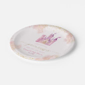 2つの小さなプリンセスキャッスルツツインベビーシャワー ペーパープレート (アングル)