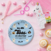 2つの小さなボウスツインハロウィンベビーシャワー ペーパープレート (パーティー)