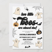2つの小さなボオが近い！双子の赤ちゃんシャワー 招待状 (正面)