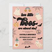 2つの小さなボオが近い！双子の赤ちゃんシャワー 招待状 (正面)
