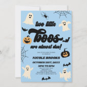 2つの小さなボオが近い！双子の赤ちゃんシャワー 招待状 (正面)