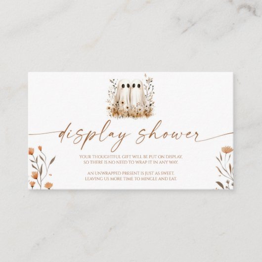 2つの小さなボオスツインベビーシャワー表示シャワー エンクロージャーカード (正面)