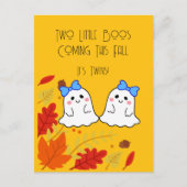 2つの小さなボスツイン妊娠の発表 ポストカード (正面)