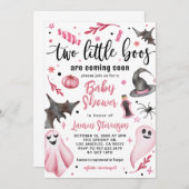 2つの小さなボスハロウィーンベビーシャワー 招待状 (正面/裏面)