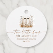 2つの小さなボース幽霊ワイルドフラワーツインベビーシャワー フェイバータグ (裏面)