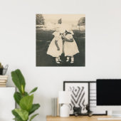 2つの小さな女の子キスをするポスター ポスター (ホームオフィス)