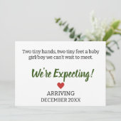 2つの小さな手、2つの小さな足の赤ちゃんの女の子/男の子 案内状 (スタンド正面)