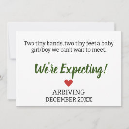 2つの小さな手、2つの小さな足の赤ちゃんの女の子/男の子 案内状