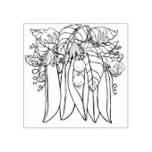 2つの小さな甘いエンドウ豆ツインゴムスタンプ ラバースタンプ (インプリント)