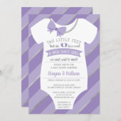 2つの小さな足ベビーシャワー招待状 招待状 (正面/裏面)