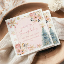 2つの小さな雪の結晶の冬双生児の赤ちゃんシャワー