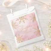 2つの小さな雪の結晶の冬双生児の赤ちゃんシャワー フェイバーバッグ (クリップ留めされた状態)