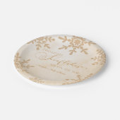 2つの小さな雪の結晶の冬双生児の赤ちゃんシャワー ペーパープレート (アングル)