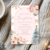 2つの小さな雪の結晶の冬双生児の赤ちゃんシャワー 招待状